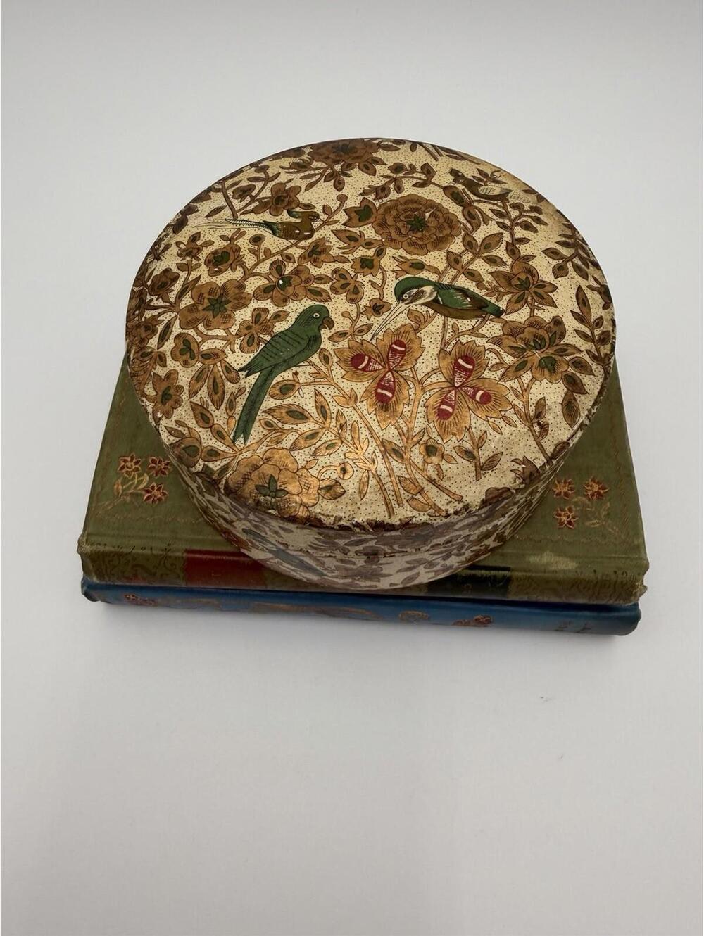 Vintage Japanese Paper-Mâché Coasters Set of 6 Floral Design